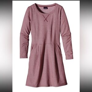 Patagonia Red Herringbone Pattern Long Sleeve‎ Dress Size Small